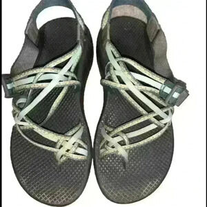 CHACO ZX/3 YAMPA SANDALS Triple Strap Toe Loop Women’s Size 9 Green Blue Shoe